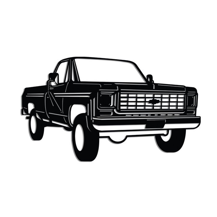 Wallity Chevy K20 Pickup Truck (1976) Escultura de pared de metal Wallity Chevy K20 Pickup Truck (1976) Escultura de pared de metal